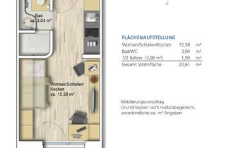 Wohnung mieten in Einsteinstraße, 85748 Garching, Top gepflegtes Studenten-/Business Appartement mit Südbalkon!