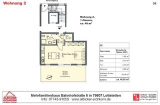 Wohnung kaufen in Bahnhofstraße, 79807 Lottstetten, 2 Zi. EG mit Terrasse ca. 48 m² - Wohnung 2 - Bahnhofstr. 6, 79807 Lottstetten - Neubau