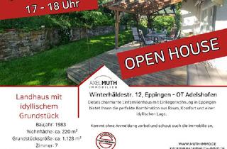 Haus kaufen in 75031 Eppingen, Eppingen - OPEN HOUSE am 22.07.2025 von 17:00h-18:00h Landhaus mit idyllischem, blickgeschützten Grundstück.