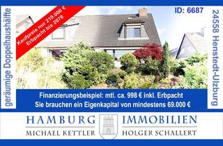 Doppelhaushälfte kaufen in 24558 Henstedt-Ulzburg, Doppelhaushälfte - ca. 109 m² Wohnfläche - ca. 347 m² Grundstück - in 24558 Henstedt-Ulzburg