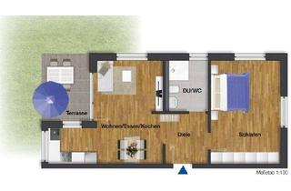Wohnung mieten in Uhlbergstrasse 106, 70794 Filderstadt, 2-Zimmer-Wohnung mit Einbauküche, Terrasse und ca. 80 sqm Garten in Plattenhardt