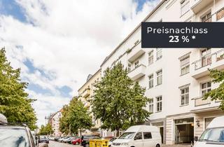 Wohnung kaufen in Corinthstraße 53, 10245 Berlin, Berlin - Preisnachlass sichern: Vermietete 5-Zimmer-Altbauwohnung mit Balkon & Wannenbad nahe Revaler Straße