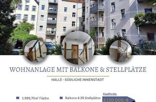 Anlageobjekt in 06110 Halle, gepflegte Wohnanlage mit 2 nebeneinander liegenden Wohn- & Geschäftshäusern mit Balkone & Stellplätz