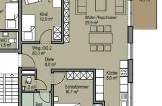Wohnung mieten in 55437 Ockenheim, Attraktive und neuwertige 3-Raum-Wohnung mit geh. Innenausstattung mit Balkon und EBK in Ockenheim