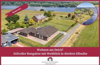 Haus kaufen in 21522 Hittbergen, Wohnen am Deich – stilvoller Bungalow mit Weitblick in direkter Elbnähe!
