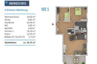 Wohnung mieten in Pfarrgartenstraße 20, 71737 Kirchberg, Geschmackvolle 3-Zimmer-Wohnung mit Balkon und Einbauküche in Kirchberg an der Murr