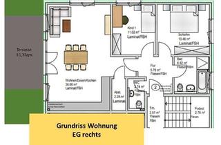 Wohnung mieten in 72108 Rottenburg, Geschmackvolle, neuwertige 3,5-Raum-EG-Wohnung mit geh. Innenausstattung mit Terrasse