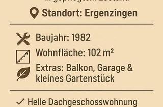 Wohnung kaufen in 72108 Rottenburg, Rottenburg am Neckar - Dachgeschosswohnung