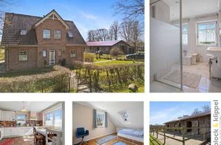Einfamilienhaus kaufen in 24107 Quarnbek, Landhausstil trifft auf Moderne: Großes Einfamilienhaus mit 5,3 Hektar Land in Flemhude