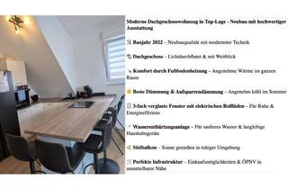 Wohnung mieten in 68307 Schönau, Moderne 4-ZKB-Dachgeschosswohnung mit Balkon in ruhiger Lage – Neubau 2022