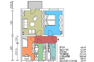 Wohnung mieten in 01705 Freital, 3,0-Zimmerwohnung mit Balkon!