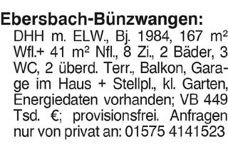 Haus kaufen in 73061 Ebersbach, Ebersbach-Bünzwangen: DHH m. ELW.