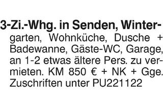 Wohnung mieten in 89250 Senden, 3-Zi.-Whg., Senden