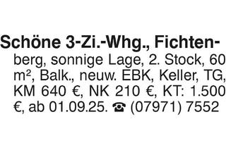 Wohnung mieten in 74427 Fichtenberg, 3.-Zi.-Whg., Fichten