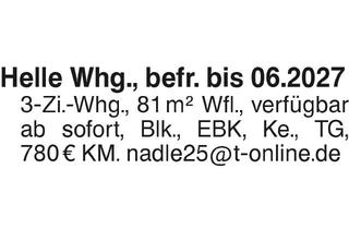 Wohnung mieten in 74538 Rosengarten, helle Whg, befr. bis 06.2027