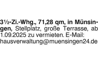 Wohnung mieten in 72525 Münsingen, 4-Zi.-Whg. EG