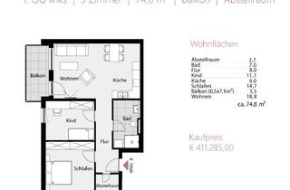 Wohnung kaufen in Ortsstraße 9a, 76228 Stupferich, WE08 | Neubau | 3 Zimmer | ca. 75 m² | Balkon | 1. OG | Abstellraum | Kellerraum