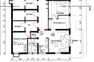 Wohnung mieten in 72766 Reutlingen, Erstbezug nach Kernsanierung mit Terrasse und Einbauküche: Stilvolle 2,5-Zimmer-Souterrain-Wohnung