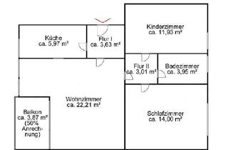 Wohnung mieten in 28259 Mittelshuchting, Exklusive 3-Raum-Wohnung mit Balkon und EBK in Bremen