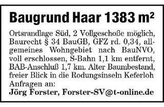 Grundstück zu kaufen in 85540 Haar, Baugrund in Haar (bei München)