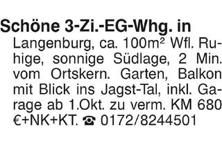 Wohnung mieten in 74595 Langenburg, Schöne 3-Zi. EG-Whg. Langenburg