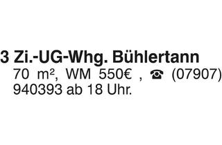 Wohnung mieten in 74424 Bühlertann, 3 Zi.-UG-Whg.