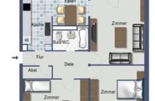 Wohnung mieten in 68309 Vogelstang, Erstbezug nach Sanierung: Moderne 3-Zimmer-Wohnung mit Balkon,Einbauküche im Mannheim-Vogelstang
