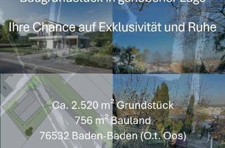 Grundstück zu kaufen in 76532 Oos, Exklusives Baugrundstück in begehrtem Ortsteil Oos, Baden-Baden mit Weitblick.