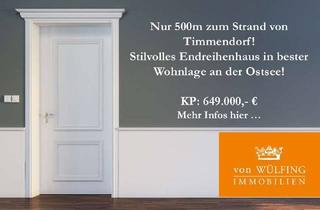 Reihenhaus kaufen in 23669 Timmendorfer Strand, Nur 500m zum Strand von Timmendorf! Stilvolles Endreihenhaus in bester Wohnlage an der Ostsee!