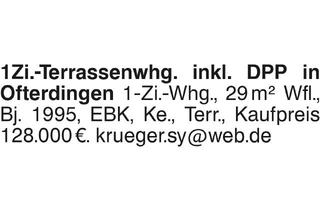 Wohnung kaufen in 72131 Ofterdingen, 1Zi.Terrassenwhg.inkl.DPP in Ofterdingen