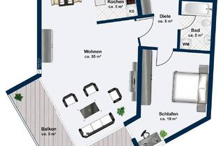 Wohnung kaufen in 48431 Rheine, Rheine - Zentrumsnahe 2-Zimmerwohnung mit Eckbalkon