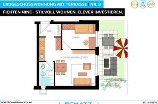 Wohnung kaufen in 71287 Weissach, Erdgeschosswohnung mit Terrasse und 52m² Garten