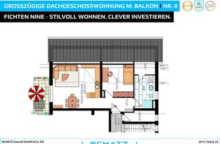 Wohnung kaufen in 71287 Weissach, Großzügige Dachgeschosswohnung mit Balkon