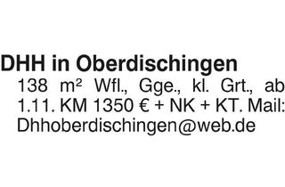 Haus mieten in 89610 Oberdischingen, DHH in Oberdischingen