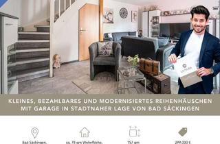 Haus kaufen in Schlesier Straße 28, 79713 Bad Säckingen, Modernisiertes Reihenhäuschen mit Einbauküche, zwei Bädern, Balkon, Keller und Garage