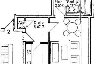 Wohnung mieten in Mainstr., 68642 Bürstadt, Bürstadt - Zentrale Lage - Renovierte 2-Zimmerwohnung mit 55 m² Wohnfläche