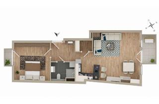 Wohnung kaufen in 76185 Mühlburg, Ideal zum Vermieten oder Selbstwohnen – 2-Zimmer-Neubauwohnung mit allen Extras