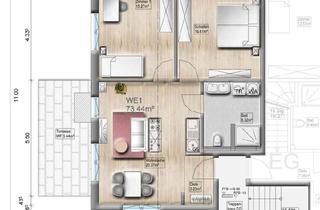 Wohnung mieten in Schützenstraße 27, 79341 Kenzingen, Helle 3-Zimmer-Wohnung im Erdgeschoss mit Terasse