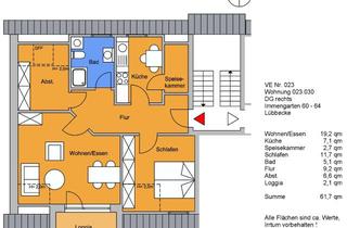 Wohnung mieten in Immengarten 64, 32312 Lübbecke, 2-Raumwohnung Dachgeschosswohnung ohne Aufzug