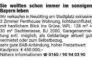 Wohnung kaufen in 84524 Neuötting, Sie wollten schon immer im sonnigen Bayern leben