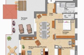 Wohnung kaufen in 74259 Widdern, Über den Dächern wohnen – 3 Zimmer mit großer Terrasse zum Genießen