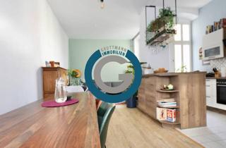Wohnung kaufen in Volkspark Friedrichshain, 10249 Friedrichshain (Friedrichshain), WOHN-/ESSZIMMER MIT OFFENER KÜCHE - HOHE DECKEN, BALKON & AUFZUG - NAHE VOLKSPARK FRIEDRICHSHAIN