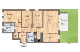 Wohnung mieten in 61440 Oberursel, Moderne 4-ZKB mit Parkett, Terrasse & Gartenteil in Oberursel!