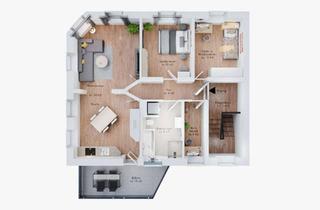 Wohnung mieten in Habelstraße 23, 60439 Heddernheim, ERSTBEZUG von PRIVAT - 3,5-Zimmer-DG-Whg mit FBH, EBK, Klimaanlage im Altbau - Top-Lage Heddernheim