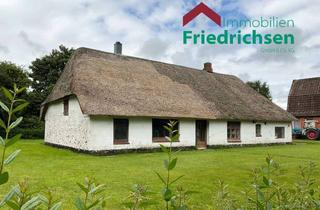 Bauernhaus kaufen in 25872 Ostenfeld, Historisches Bauernhaus mit Stallteil unter Reetdach