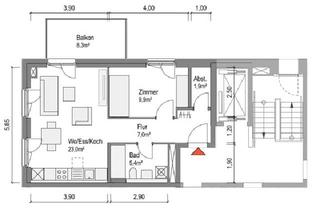 Wohnung mieten in Rosa-Kempf-Straße, 96052 Bamberg, NEUBAU! Schöne helle 2-Zimmer-Wohnung mit Balkon