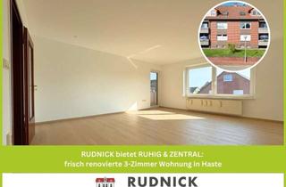 Wohnung mieten in 31559 Haste, RUDNICK bietet RUHIG & ZENTRAL: frisch renovierte 3-Zimmer Wohnung in Haste