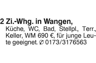 Wohnung mieten in 73117 Wangen, 2-Zi.Whg. in Wangen