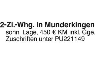 Wohnung mieten in 89597 Munderkingen, 2-Zi.-Whg. Munderkingen