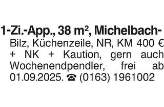 Wohnung mieten in 74544 Michelbach an der Bilz, 1 Zi Appartment